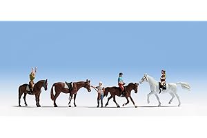 Noch- Figurine-4 Cavaliers Et 4 Chevaux, 15630, Bleu, Petit