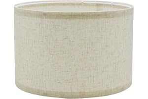Eylkeup Paralume in tessuto, paralume medio a tamburo per lampada da tavolo, lampada da comodino e lampada da terra, in lino naturale con, 12X12X8" (Beige)