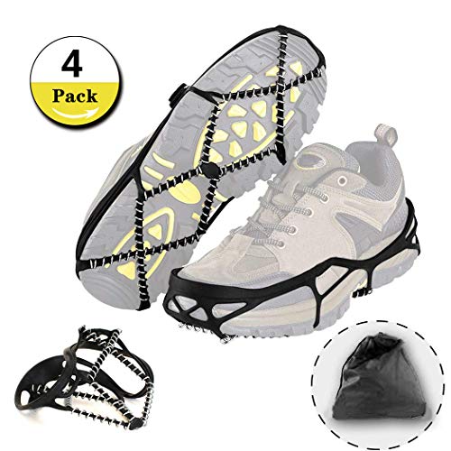 Hooggle Lot de 2 poignées à Neige et Sacs de Rangement pour Chaussures et Bottes avec Grips antidérapants universels (2 x Noir, pour 36-43 Tailles)