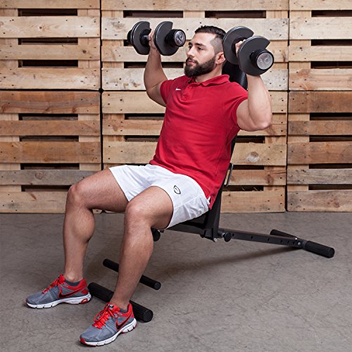 Klappbare Hantelbank von Profihantel | Überarbeitetes Model 2017 | Verstellbar, zusammenklappbar und dadurch platzsparend | Inkl. großem XXL-Übungsposter mit 30 Übungen - 3