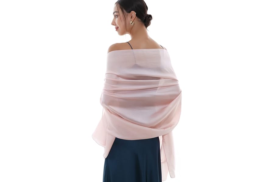 RIIQIICHY Silky Pashmina Shawls and Wraps for Women Wedding Ladies Lightweight Scarf