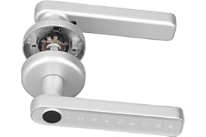 EUJGOOV Fingerabdruck-Türschloss Einzelnes Intelligentes Türschloss Fingerabdruck-Türschloss-Reihe Elektronisches Passwort Zimmertür Intelligentes Fingerabdruck-Identifikationsschloss (Silber)