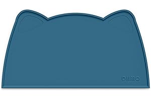 OHMO Napfunterlage für Kleine Hunde und Katze, Unterlage für Katzennapf, rutschfeste Futterunterlage aus Silikon, Wasserdicht, Blaugrün 52x30cm