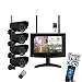 Produktbild 7 Zoll 720P HD Funk Videoüberwachung Set Echtzeit,4xNachtsicht Kameras,4-Kanal, max 128GB SD-Karte,LED TFT