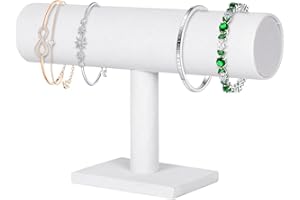 HNONOXY Porte-bracelet, Organisateur de Bracelet, Porte-bracelet en T pour Femme, Présentoir de Bracelet à Vendre, Organisateur de Bijoux, Support de Montre pour Exposition, Accessoires de Bijoux (Beige)