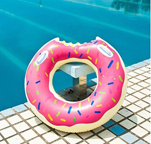 Gigantic Donut Pool Float-100cm Diameter-Inflatable Swiming Ring with Pink Frosting by Alytimes