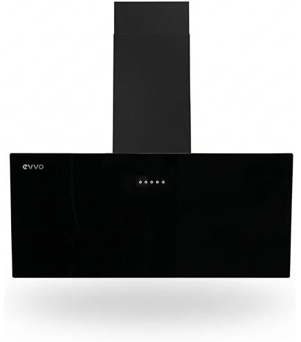 Cappa Da Cucina Inclinata Svan – 90 Cm – Nero, Potenza Aspirante 370 M³/h, Controllo Touch, Filtri Lavabili In Lavastoviglie