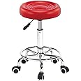 CSS Furniture - Adjustable Height (17 to 22 inches) with Caster Wheels -Doctor/Kitchen Stool/Office Stool/Chair/Cafeteria Stool/Bar Stool Finish (Red 1)