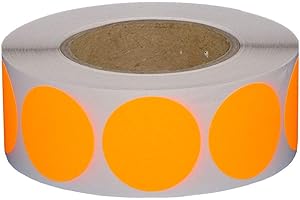 SIMHOA Markierungspunkte/Klebepunkte auf Rolle - Ø 30 mm - 1.000 Stück (Leuchtorange)