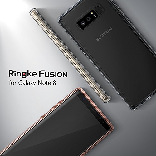 Funda Samsung Galaxy Note 8 Ringke  FUSION  Transparente al dorso del PC y frente al TPU  Tecnologia para proteccion a la caida  protectiva con armadura mejorada para Note8 - Transparente Clear
