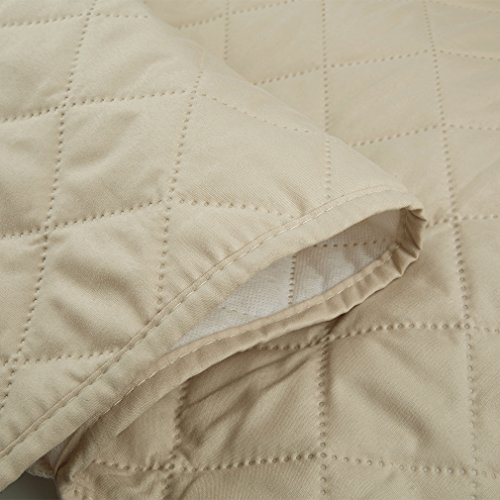 Auralum Hochweitig Polyester Sofabezug Sofaüberwurf 177*56 beige 1 Sitzer waschbar - 5