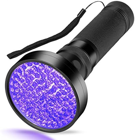 UV Flashlight,SUAVER Super Bright 100 LEDs Ultraviolet Black light Pet Stain Urine Detector Handheld Torch Light for Dog Cat Urine, Scorpions, Baby Clothes, Kitchens, Bathroom, Authenticate Currency, Dangerous Leaks (100 LEDS)