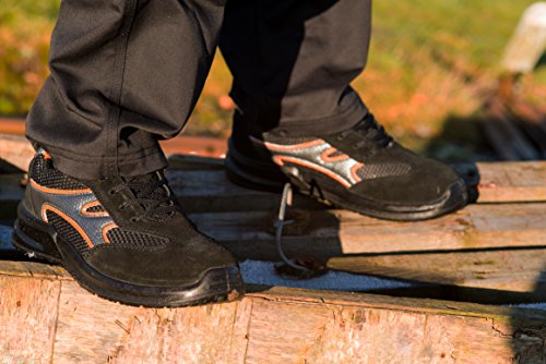 Männer Sicherheitsschuhe leicht Stahlkappe Arbeitsschuhe knöchelhoch Wanderschuhe 5552 Black Hammer - 3