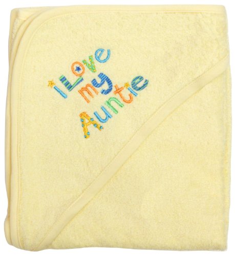 Extra Large 101.6 X 76 cm Absorbent Hooded Towel, I Love My Auntie (Light Yellow), Frenchie Mini Couture