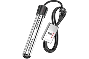 Hnsedjdh - Calentador de inmersión, calentador eléctrico de cubo eléctrico de 2500 W con temporizador de apagado automático, 