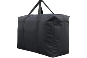 FAKEFACE Extra Large Handy Storage Bag 135L Waterproof Heavy Duty Oxford Jumbo Storage Bag with Web Handle,Bedding Underbed Storage Bag,Blankets Duvet Chest,Season Laundry Organizer Big House Moving Bag