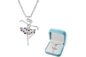 MengCat Ballerina Tänzerin tanzen Ballett Anhänger Halskette Charme Überraschung Schmuck Geschenk zum Mädchen, Frauen