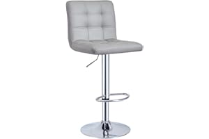 Panana Barstool Gas Lift Swivel Stool without Armrest for Home Bar Pub Breakfast (1, Gray)