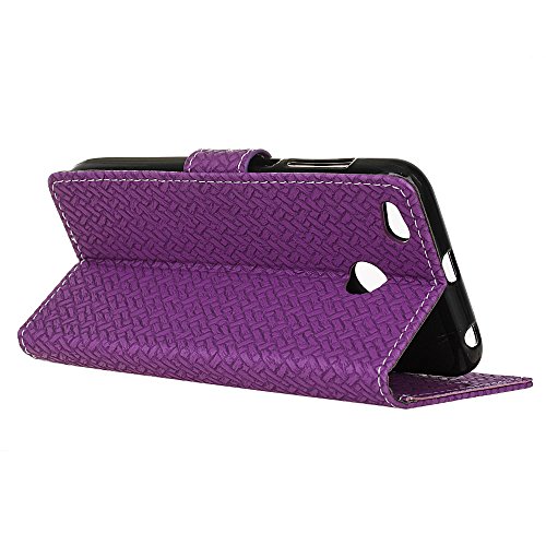 SMTR TPU Case Cover de cuero PU Piel para Xiaomi redmi 4x con cierre magn  tico y funci  n de soporte Ranuras para Tarjetas y Billetera silicona  p  rpura 