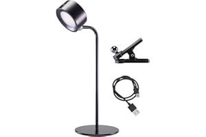 BEPER P201UTP301 Kabellose Leseleuchte, 3 Anwendungen, Tischleuchte, Wandleuchte, Leuchte mit Clip, 2,3 W, Wiederaufladbares USB-Kabel Typ-C, 3 Lichtfarben, Schwarz