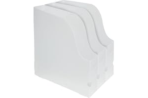 Samsill 12x12 Paper Storage, Clear Magazine File Holder for Scrapbook Paper or Vinyl Storage,3 Pack