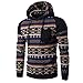 Produktbild Kobay Herren Männer Retro Langarm Hoodie Kapuzen Sweatshirt Tops Jacke Mantel Outwear