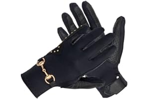 EQUESTRIAN QUEEN Reithandschuhe Damen Leder Touchscreen – elastische Lycra Handschuhe mit rutschfestem Grip, Ganzjahres-Reithandschuhe - Trangan
