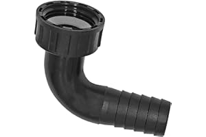 90° Grad Winkel Schlauch Tülle Außendurchmesser 38mm aus Kunststoff PP mit Überwurf Mutter 1 1/2" Zoll Innengewinde IG mit Dichtung Rohr Verschraubung Kupplung Bogen Anschluss