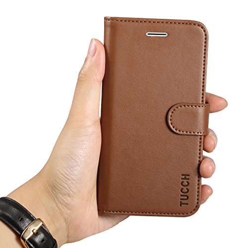 iPhone 6s Wallet Case, iPhone 6S Leather Case, TUCCH [Lifetime Warranty]Premium Folio Leather Wallet Case with [Kickstand] [Card Slots] [Magnetic Closure] Flip Noteook Cover Case for iPhone 6/6s-Brown