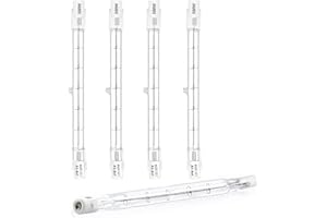 DoRight 500W R7s Ampoule Halogène 118mm Dimmable Blanc Chaud 2800K J118 Projecteur Halogène Linéaire AC 220-240V 11000lm Angle de Faisceau de 360°pour l’éclairage de paysage, sécurité (5 pièces)