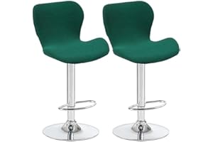 AQIGR Fundas de Sillas Elásticas de Bar,Juegos de 2/4/6 Cubiertas de Taburetes de Bar Universal Ajustable,Extraíbles y Lavables Fundas Protectora de Taburete de Cocina Giratorio con Respaldo