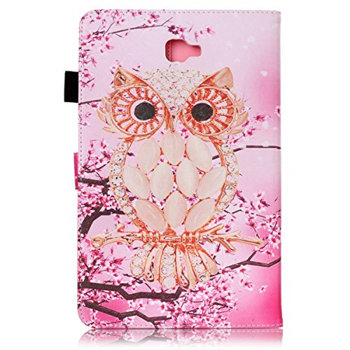 Galaxy Tab A 10.1 Hülle,Galaxy Tab A 10.1 Zoll 2016 T580N Lederhülle Flip Wallet Case,Galaxy Tab A 10.1 PU Leder Standplatz Fall Hülle Case,Ekakashop Bunt Kirschpattkatze Muster Bookstyle Folio Schale Weichen Silikon Schutzhülle Klapptasche Etui Magnetverschluß mit Standfunktion Kartenfächer für Samsung Galaxy Tab A 10.1 Zoll 2016 T580N + 1x Kostenlos Ständer (Farbe zufällig) - 3