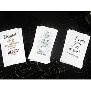 Kalligrafische gestaltete Grußkarten,