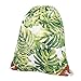 Produktbild CLOOM Kleiner Rucksäcke Damen Mädchen Taschen Tunnelzug Kordel Tasche Unisex Retro Rucksäcke Blume Druck Taschen Kordelzug Leichter Backpacker Rucksack Umhängetasche Handtasche (Grün)
