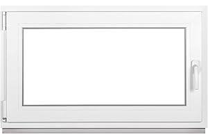 KOMFORTA Premium Kellerfenster Von Fenstiger - Kunststofffenster Weiß BxH 900 x 500 mm - Garagenfenster/Gartenhaus Fenster BxH 90 x 50 cm 2-fach Verglast - Din Links-Funktion Dreh Kipp Fenster-Alle Größen
