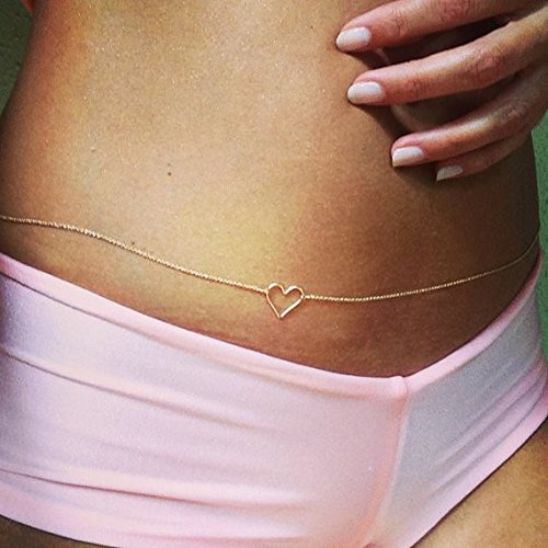 Bauchkette Gold Herz Sommer Urlaub Partyschmuck Universallänge Verlängerung