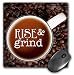 Produktbild 3dRose Mauspad Foto einer Tasse Kaffee und Bohnen Rise and Grind. - 20,3 x 20,3 cm (mp_301350_1)