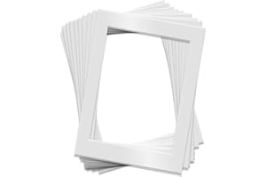 Fabian Clarke London® Pack of Ten A3 White Photo Picture Mounts for Photo Frames Mount with Aperture for A4 Picture Display Artwork or Paintings