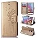 Produktbild SMART LEGEND Lederhülle für Huawei Honor 5X Ledertasche Hülle(Nicht geeignet für Huawei Honor 5X Play) Gold Pusteblume Liebhaber Muster Schutzhülle Premium PU Leder mit Handschlaufe Innere Weiche Silikon Bookcase Handy Tasche Schale mit Kartenfächer Magnetverschluß Standfunktion Etui