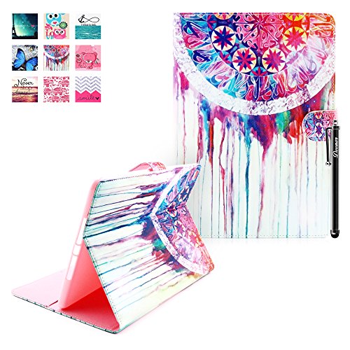 iPad Air Hülle, Deenor Painted Campanula Pattern PU Leder Abdeckung Stand Flip Schutzhülle Hülle für Apple iPad Air iPad 5. (Painted Campanula)