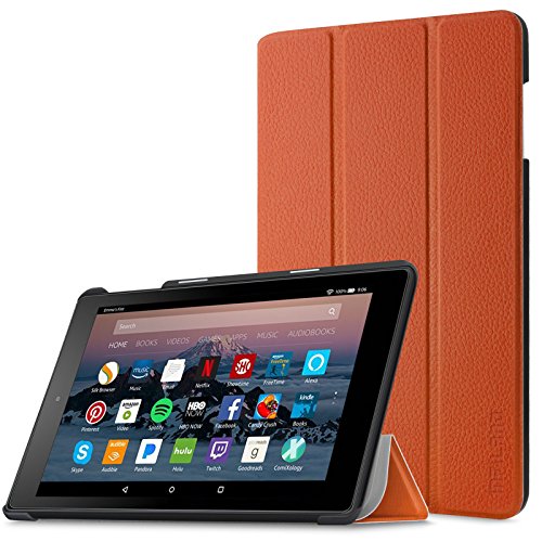 Hülle für Fire HD 8 (7. Generation - 2017) / das neue Fire HD 8 (6. Generation - 2016), Infiland Ultra Slim Lightweight Schutzhülle Cover für Fire HD 8 (8-Zoll-Tablet, 7. Generation - 2017) / Das neue Fire HD 8 Tablet (6. Generation - 2016)(Orange)
