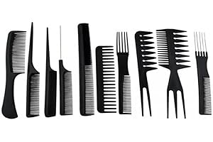 ISO TRADE comb set 10 sztuk Akcesoria do włosów Black Transparent Bag Professional 2568