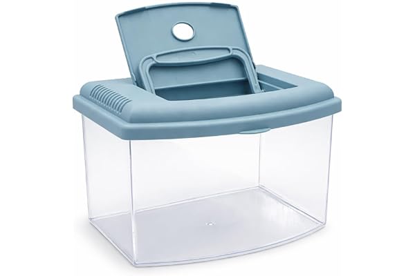 Aimé, Boîte Aquarium Plastique de Transport pour Poisson, avec Couvercle et Poignée Intégrée, L22 x l16 x h14 cm