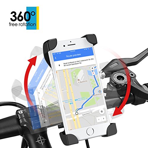 Fahrradhalterung,Dreamore Universal Fahrrad Handyhalterung Einklemmen an den vier Ecken mit 360 Grad drehbare FÃ¼r 3,5-6,5 Zoll Smartphone GPS Andere GerÃ¤te