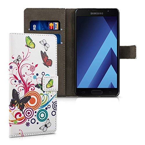 Funda Galaxy A5 2017  Ordica ES    Samsung Galaxy A5 2017 Case Dibujos  mariposa de color rosa oscuro  Estuche Wallet Originale Tapa Anti Golpes Resistente Accesorios Con Cierre Magn  tico