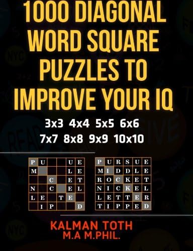 1000 Diagonal Word Square Puzzles to Improve Your IQ