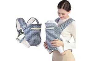 SHSYUE Baby Carrier Sling, Infants Soft Carriers for Newborn Toddlers Sling Wrap Front and Back, Ergonomic Design 4 in 1 Multi-Functional Breathable Adjustable Hug Strap for Babies-Grey (Striped Pattern)