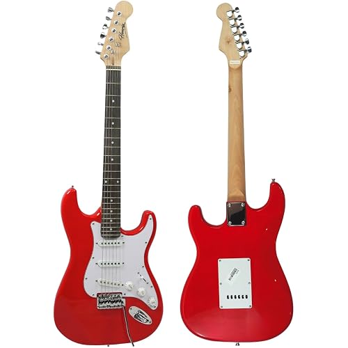 Henrix ST- 6 String Strat Style Poplar Electric Guitar - Red