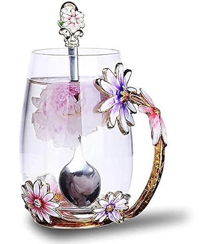 Tazza in vetro doppia parete con infusore per tè al cristallo e design falena luna all'ingrosso per il tuo negozio