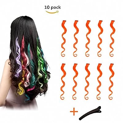feshfen 16 Lot de 8 couleurs droit extensions de cheveux à clipser bicolore dégradé pour femme 50,8 cm Long Remy Cheveux Queue de Cheval Parti cheveux colorés Points Forts Accessoires cheveux DIY de cheveux cosplay